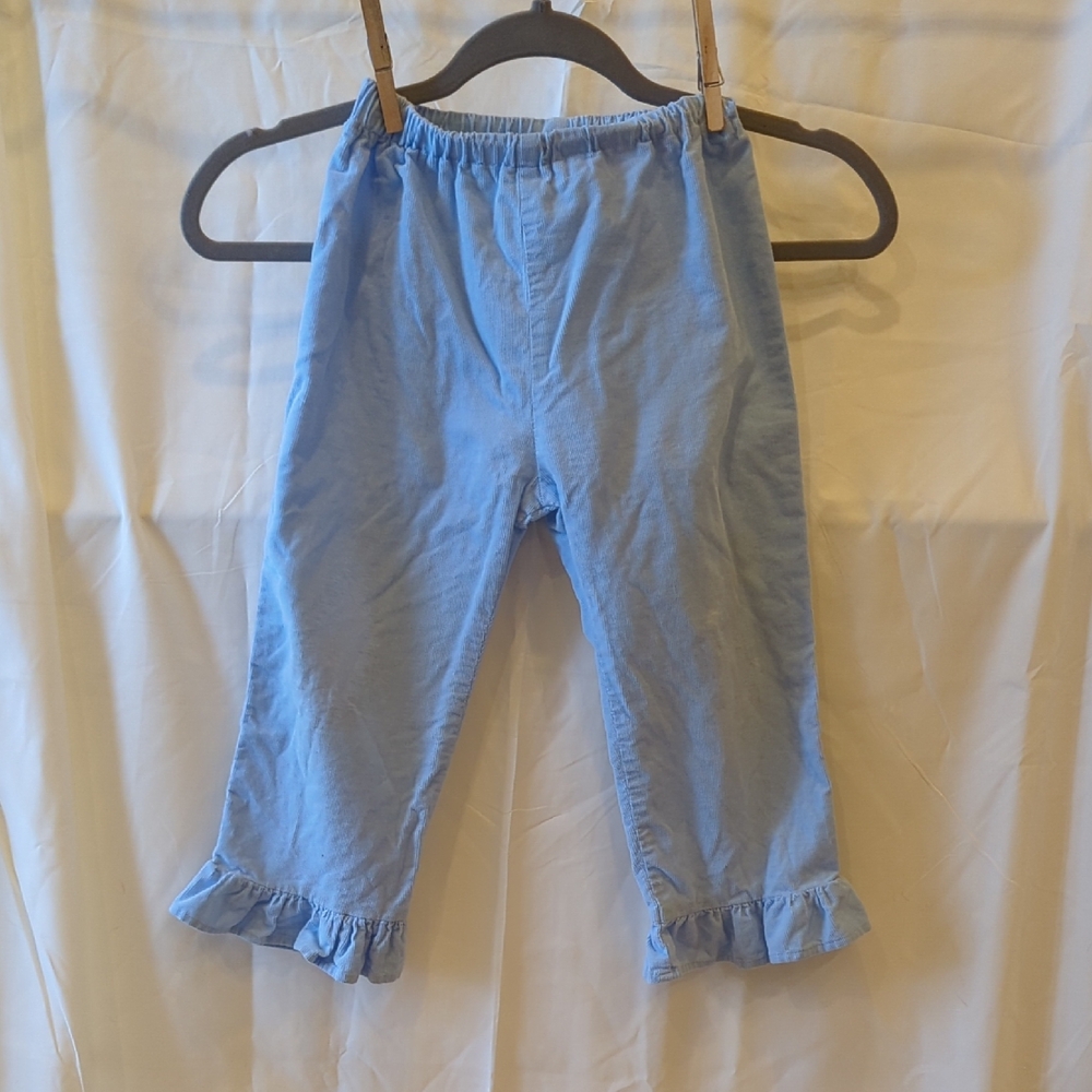 Blue Ruffle Hem Kids Casual Pants